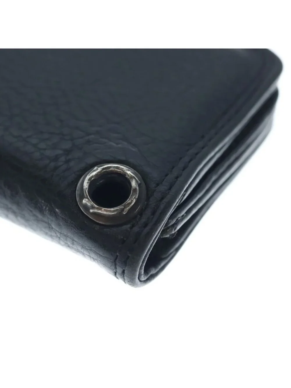 Chrome Hearts Card Case Leather Black with Grommet